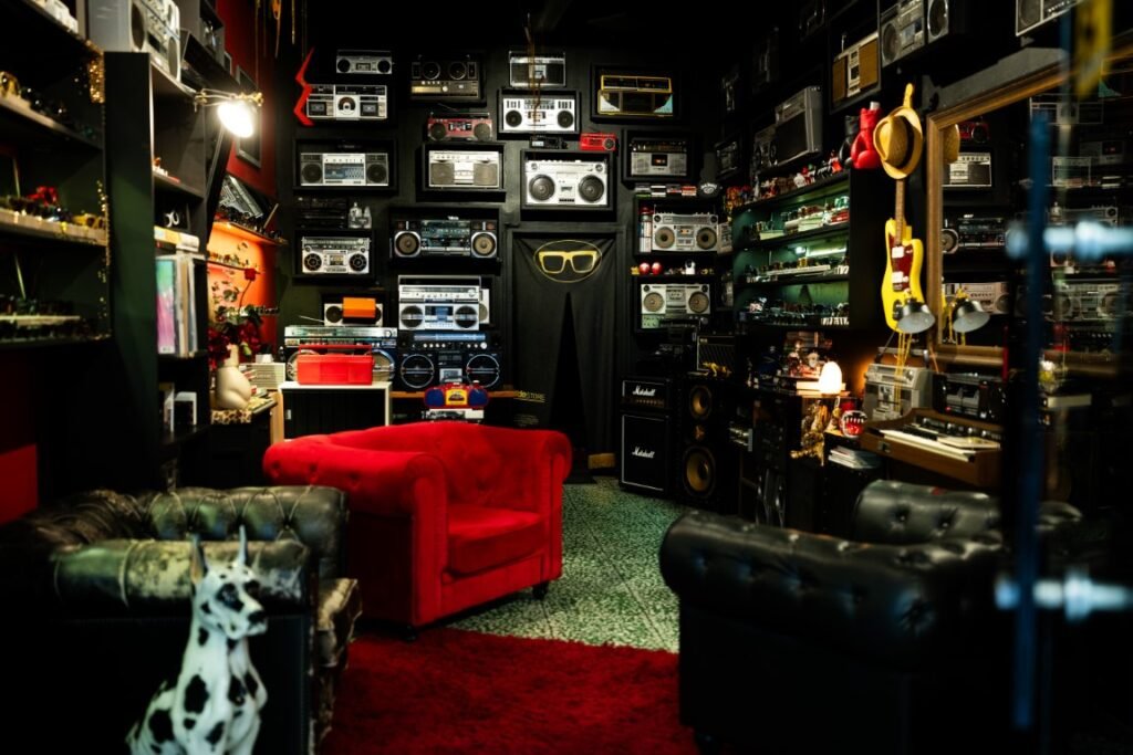 The Wilde Sunglasses flagship store in Madrid is incredibly decorated with Cao's personal collection of boomboxes