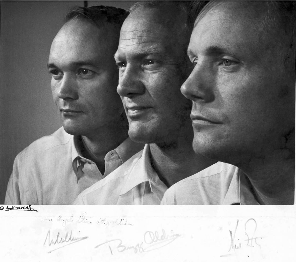 Apollo 11 astronauts Neil Armstrong, Michael Collins, and Buzz Aldrin