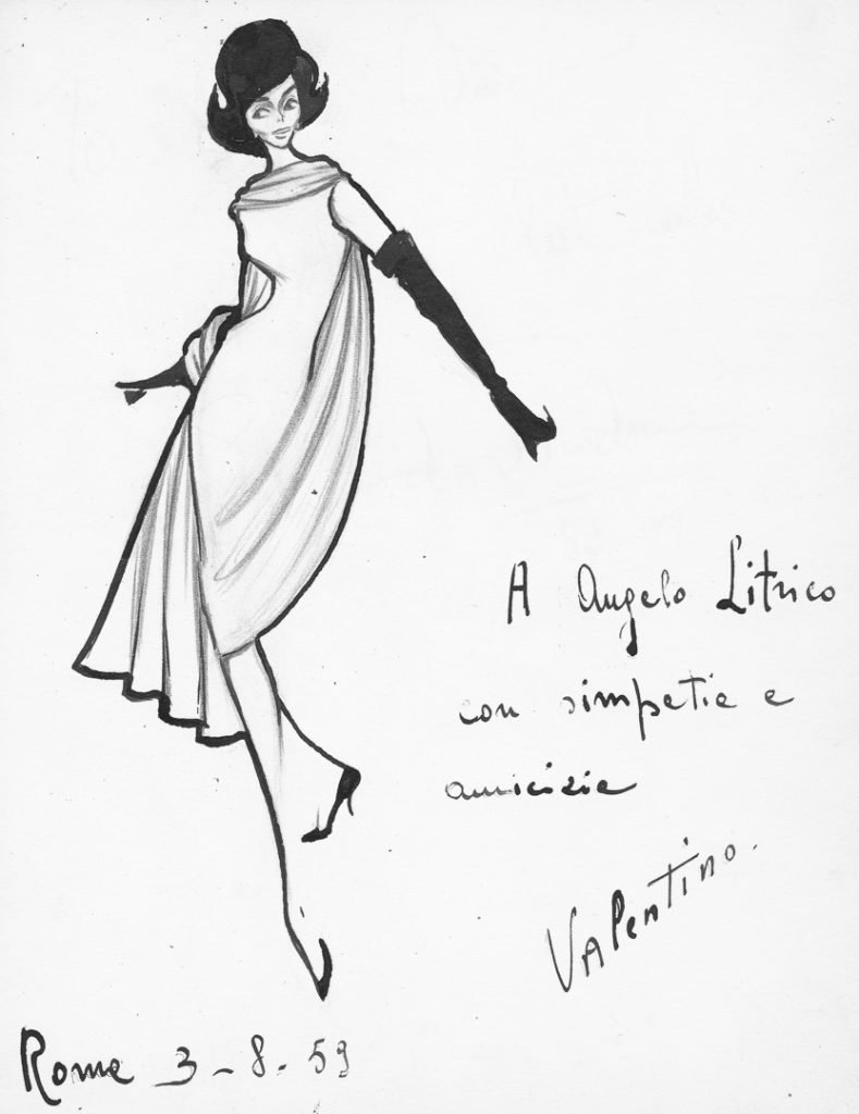 Dedication from Valentino. In his early years in Rome, Valentino Garavani worked at the tailoring workshop of Angelo Litrico, who immediately recognized his talent. Litrico went on to introduce him to some of the most important maisons of the time, including Emilio Schubert - the first Italian couturier who dressed Hollywood divas in the 50’s.