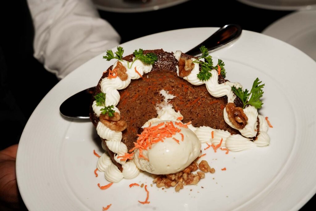 Carrot cake dessert by Chef Mario Carbone at Artisans of Wine & Food 2026